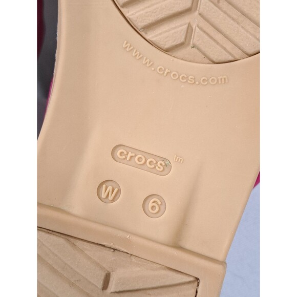 Crocs Tulum Toe Post Sandals Women's Size 6 Fuchsia & Tan - Picture 8 of 10